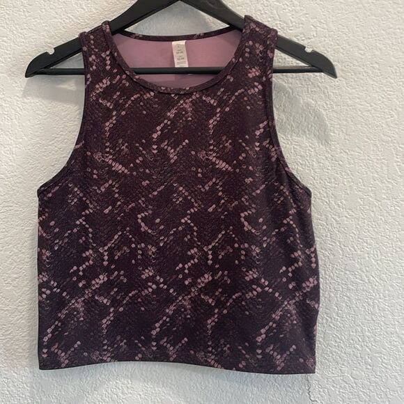 Marika Balance Collection Mia Crop Tank in Wild Plum Tonal Snake Size Large - Picture 1 of 8